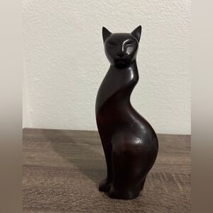Vintage Elegant Dark Brown Cat Figurine